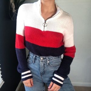 Color block pullover sweater